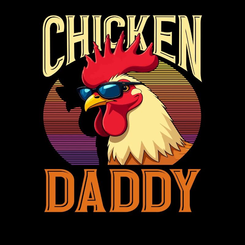 Chicken Daddy Cool Retro Dad