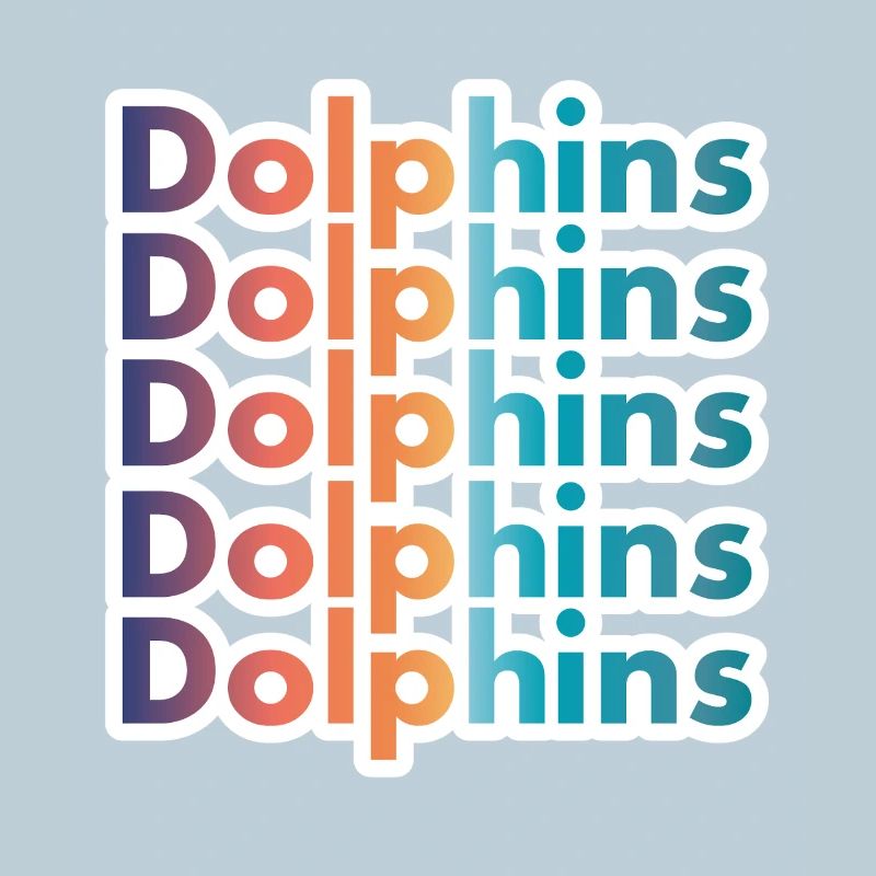 Retro Dolphins Text Ocean Lover Graphic