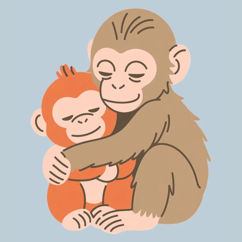 Hugging Monkey Duo
