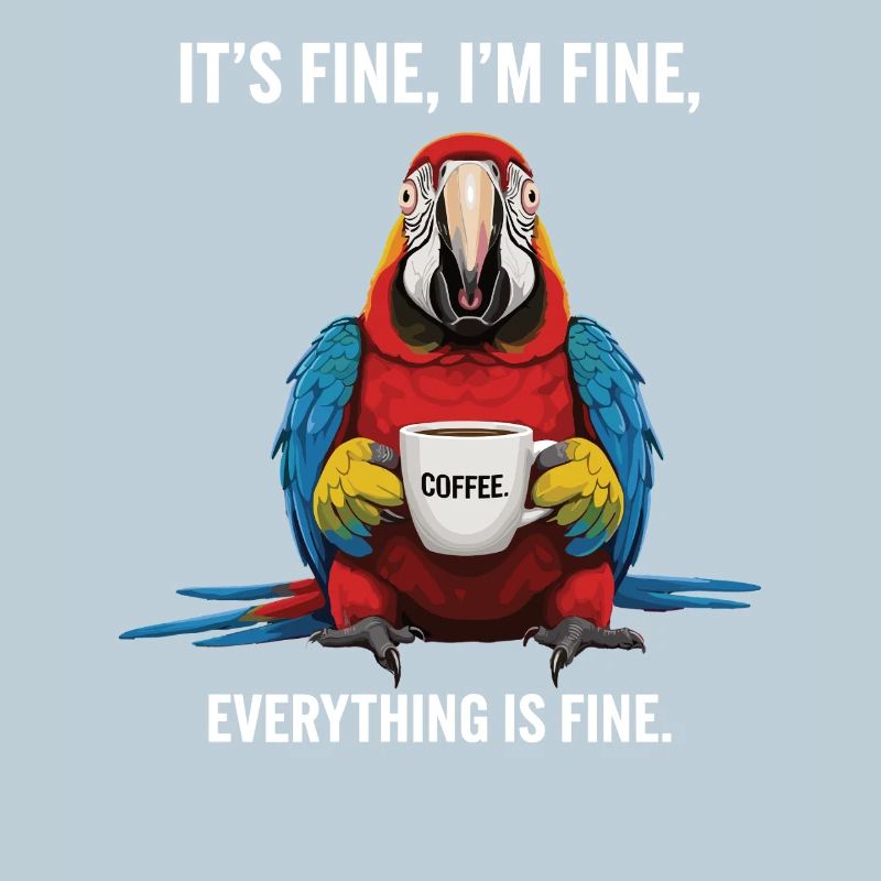 C’est bien dans l’humour de perroquet au café fin