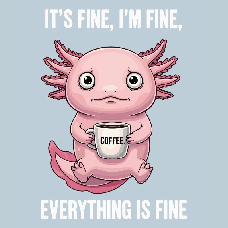 C’est bien dans l’humour d’axolotl du café fin