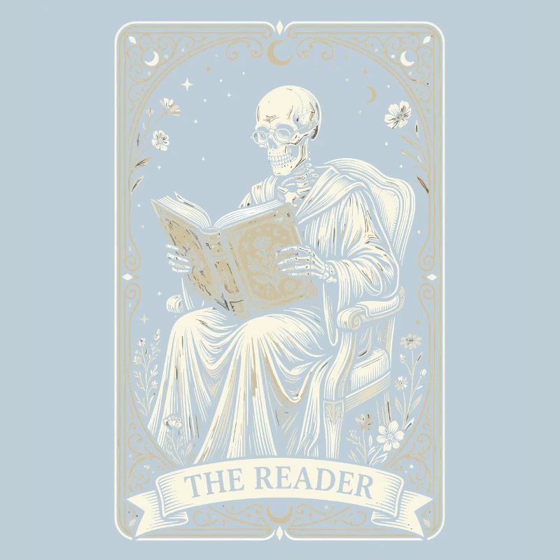 Gothic Skeleton Reader Vintage Floral