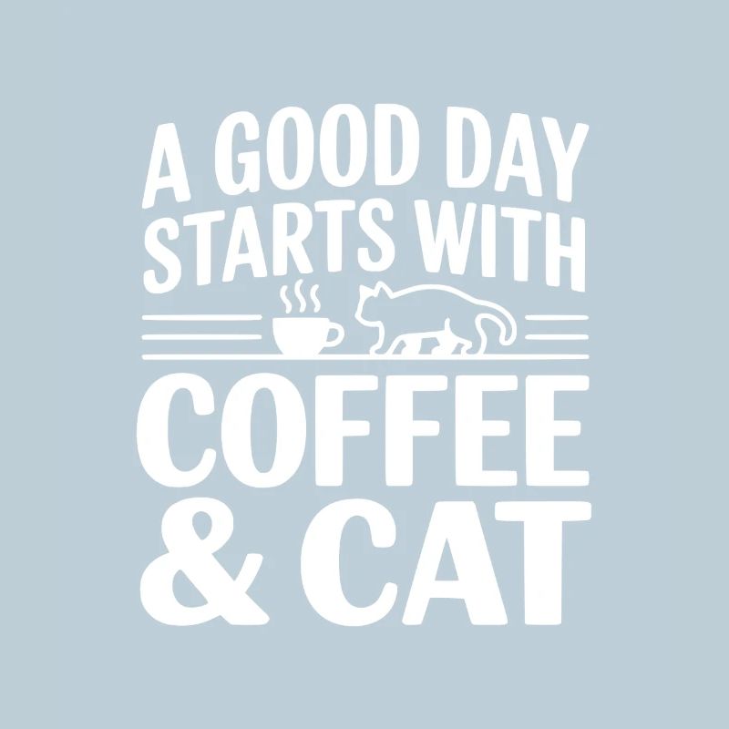 Ein guter Tag beginnt mit Kaffee und Katze