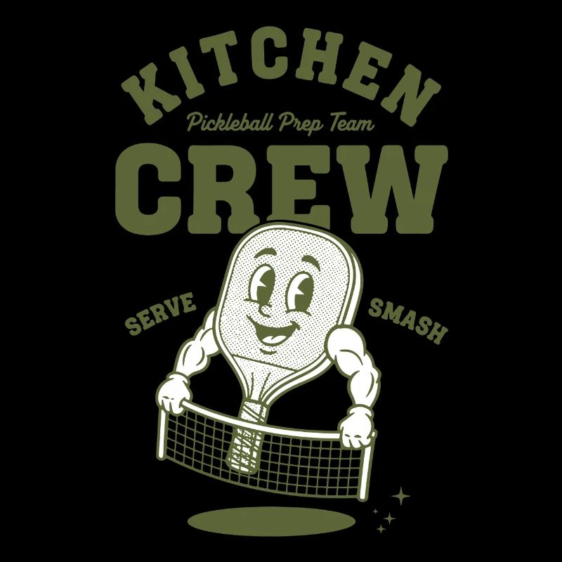 Pickleball Kitchen Crew Funny Player Love