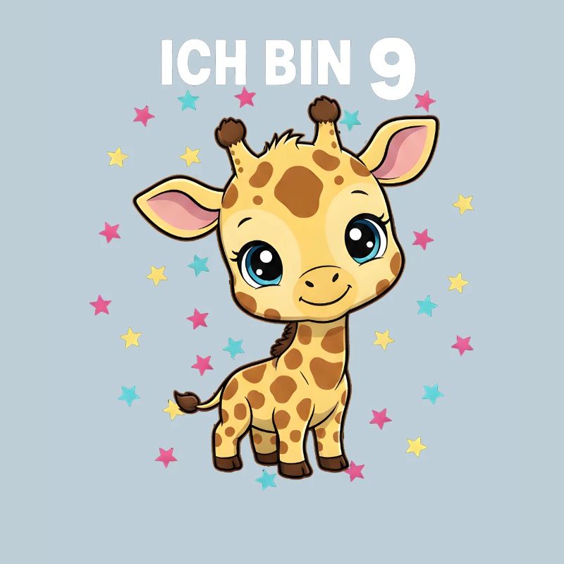 Ich bin 9 - Süßes Giraffe zum 9. Geburtstag