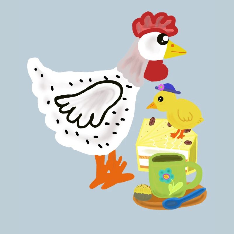 Breakfast Chicken Cake Chick Duo