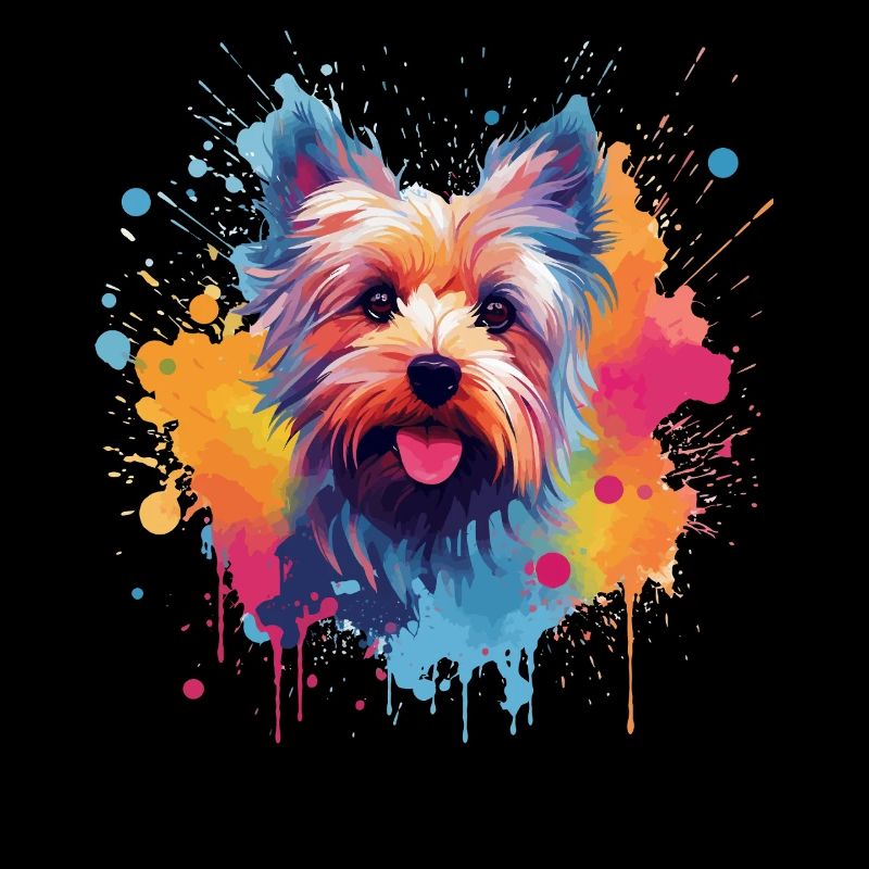Yorkshire Terrier Bunte Hunde-Splash-Art