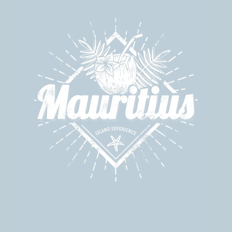 Mauritius with Coconut and Starfish Retro Design