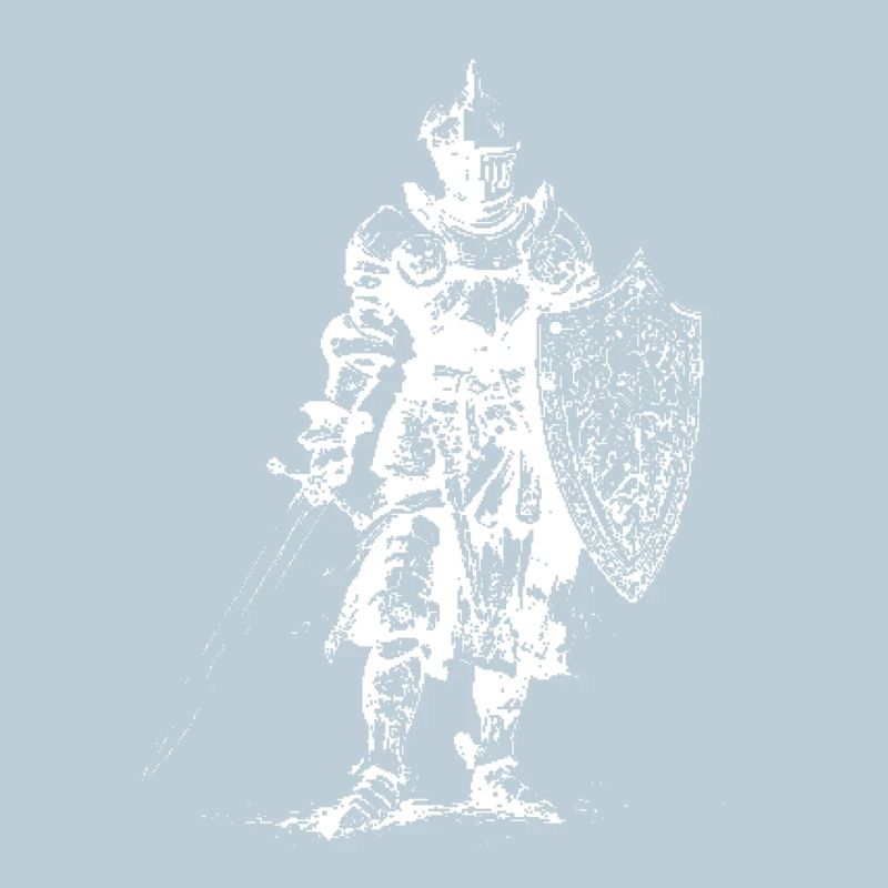 Silhouette du Chevalier de Fer sur Bouclier