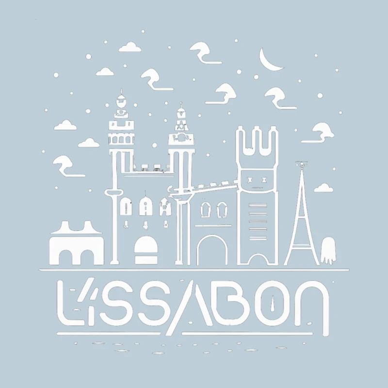 Lissabon Skyline Linie Kunst
