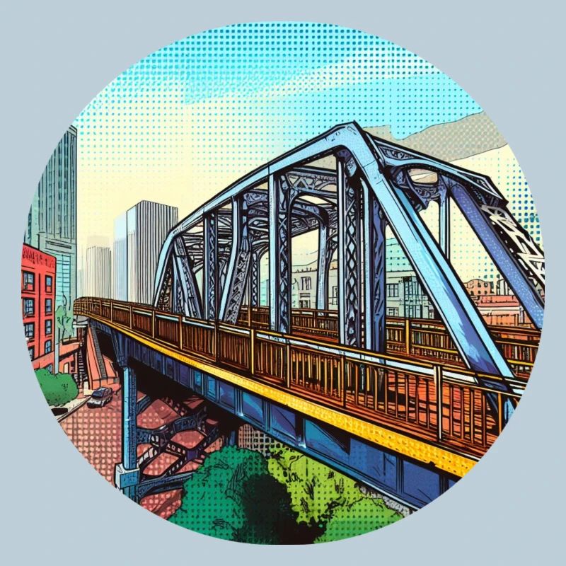 Comic Bridge in City