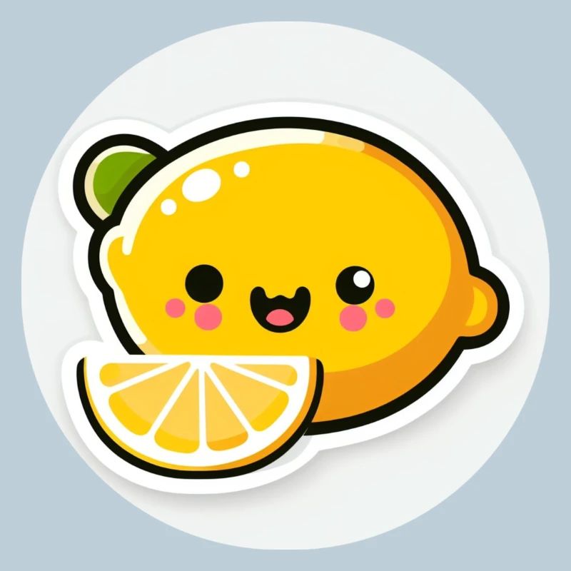 Mignon citron jaune rieur dans le style comique