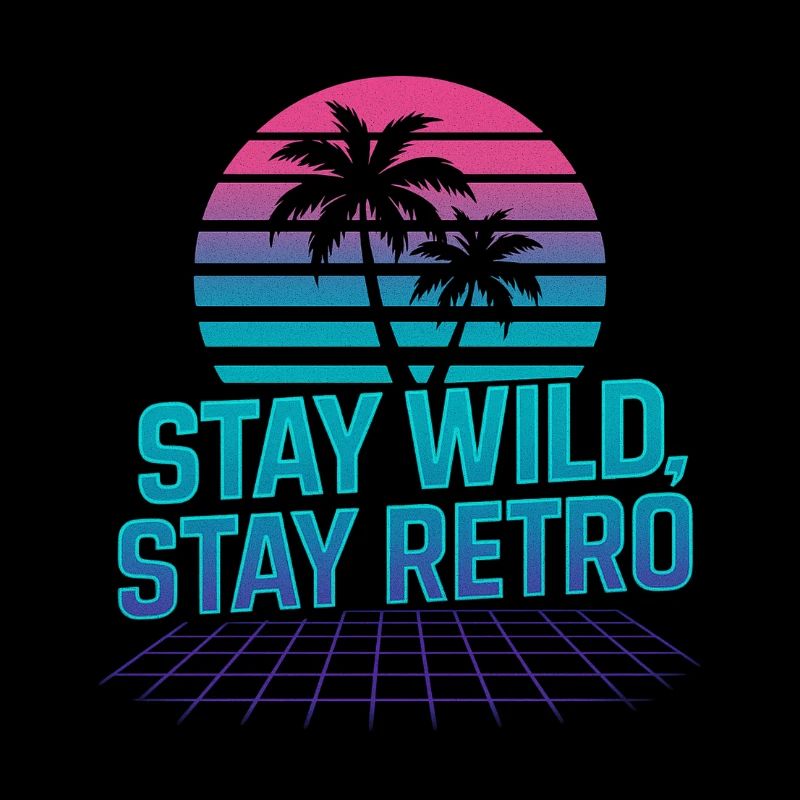 Bleib wild, bleib retro Palmen Neon