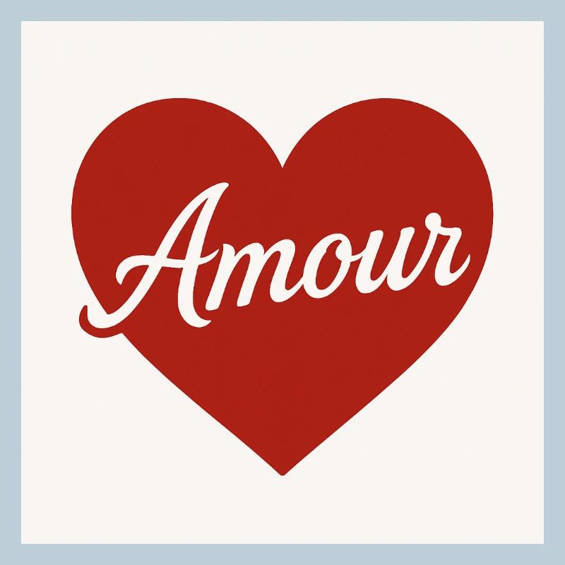 Loving heart shape with Amour text