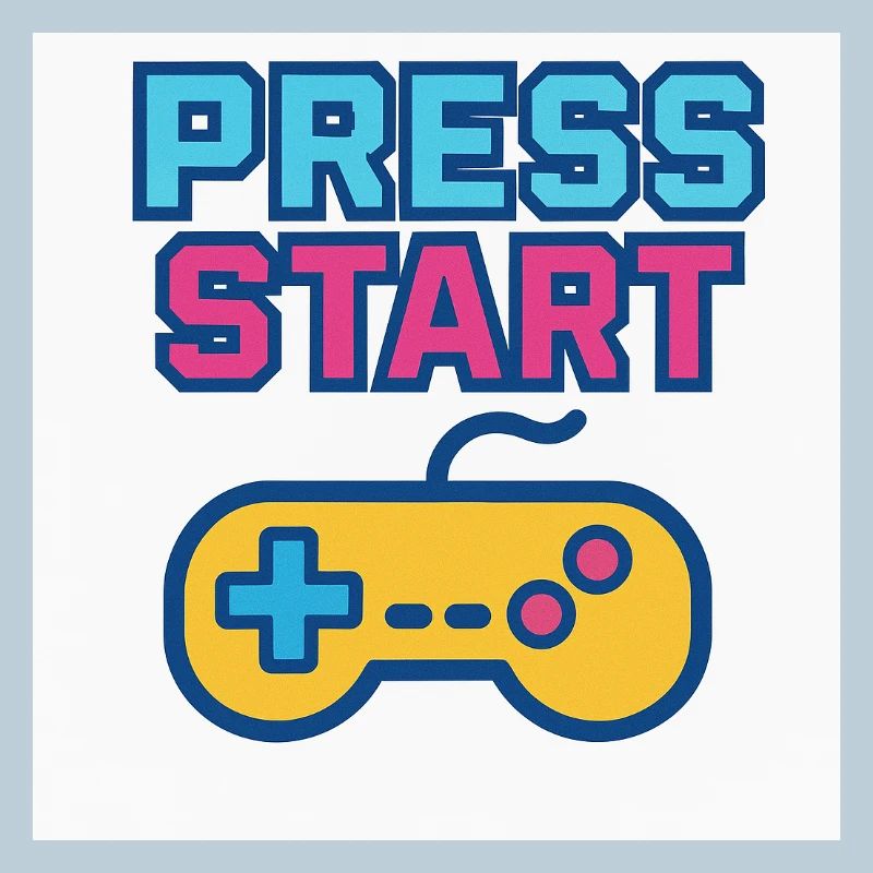 Press Start Gaming Grafik Vintage