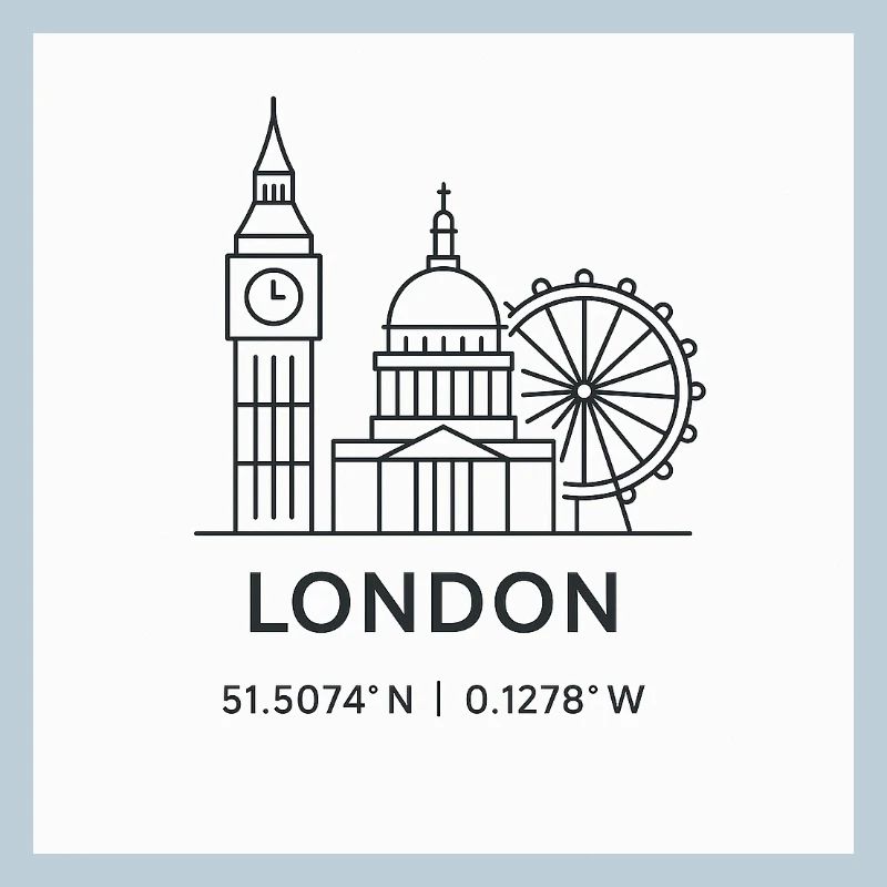 Londres Line Art Silhouette Point de repère