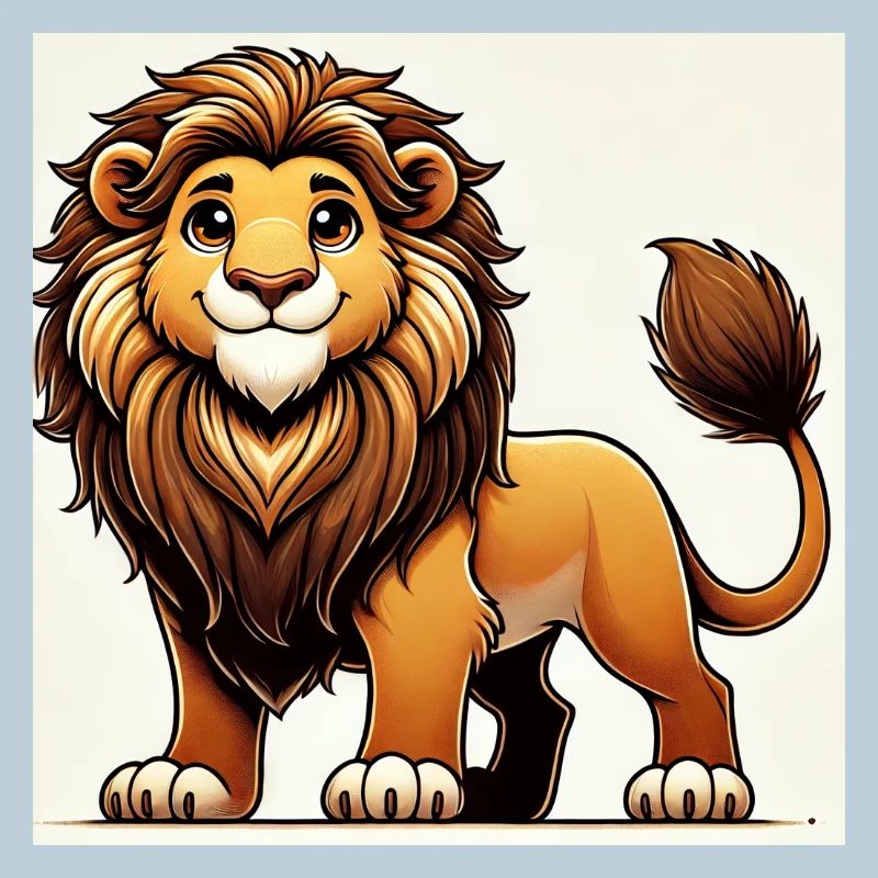 Lion cartoon chaleureux