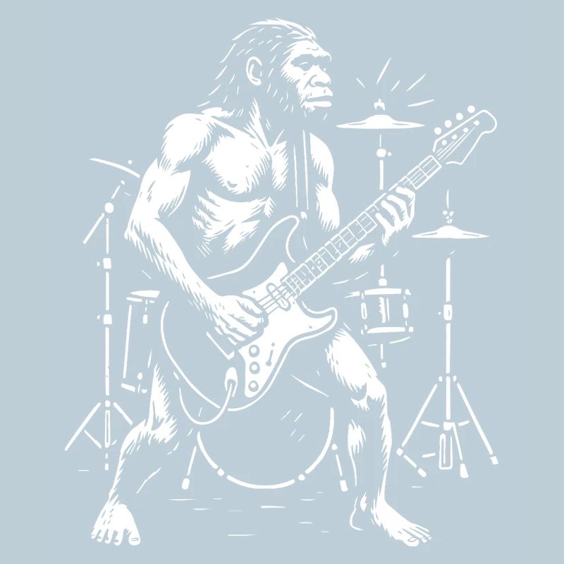 Wild Homo Erectus Guitarist in Chromatic Mode