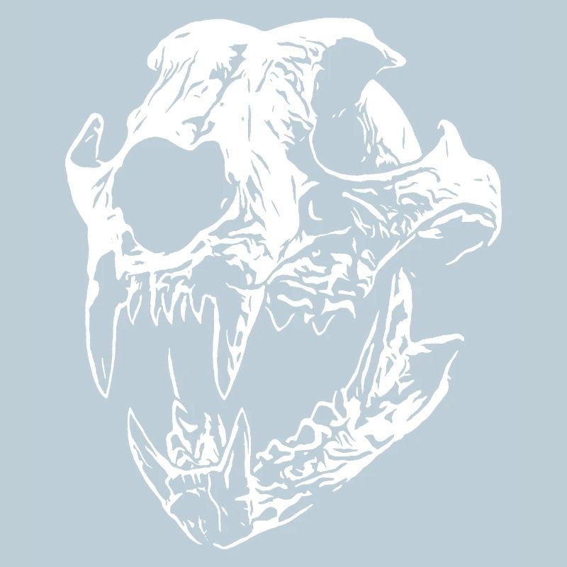 Smilodon skull with sharp teeth