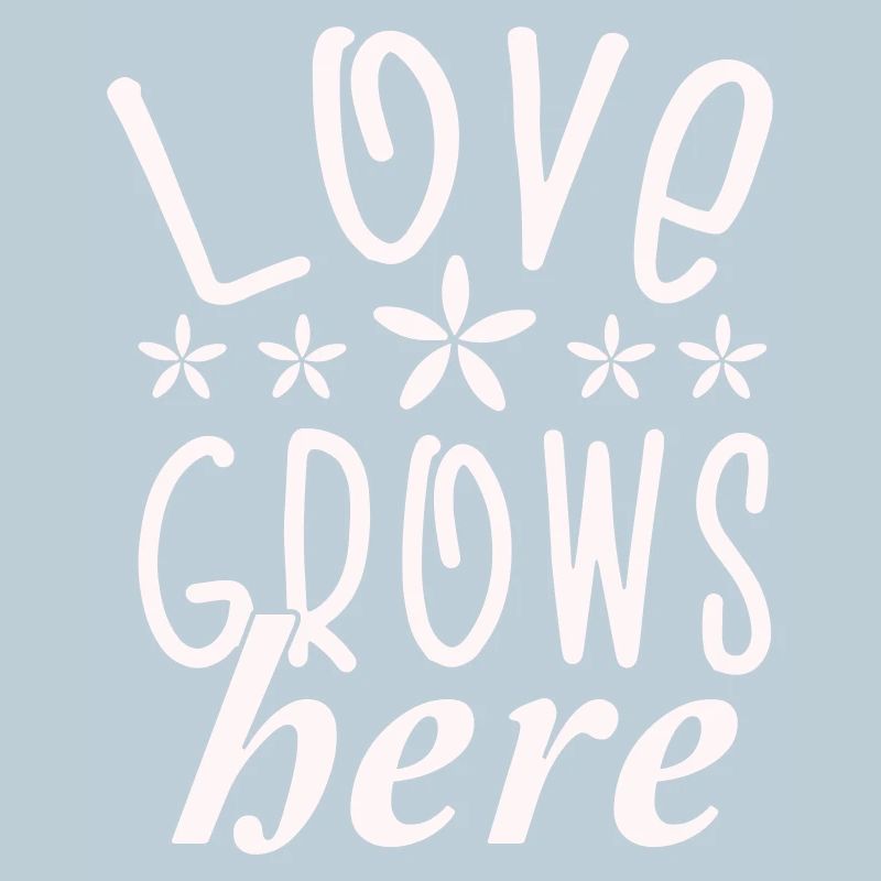 L’amour pousse ici Fleurs Typographie