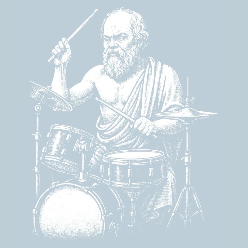 Ancient Greek Philosopher Socrates Drumming