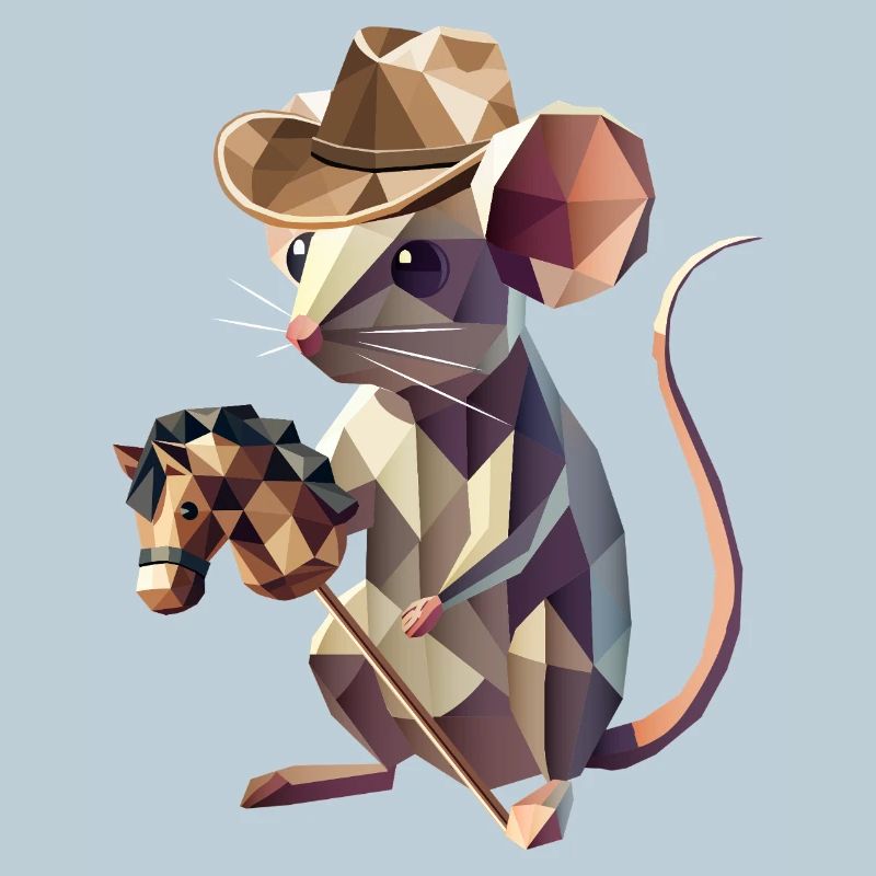 Cowboy Mouse with Hobby Horse
