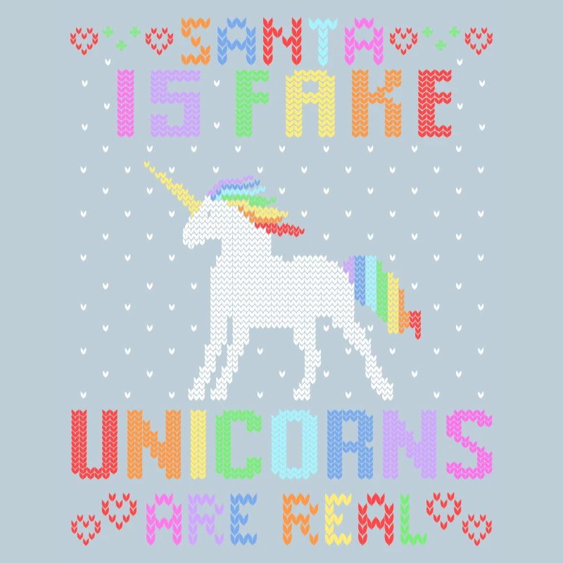 Le Père Noël licorne moche du pull de Noël est faux