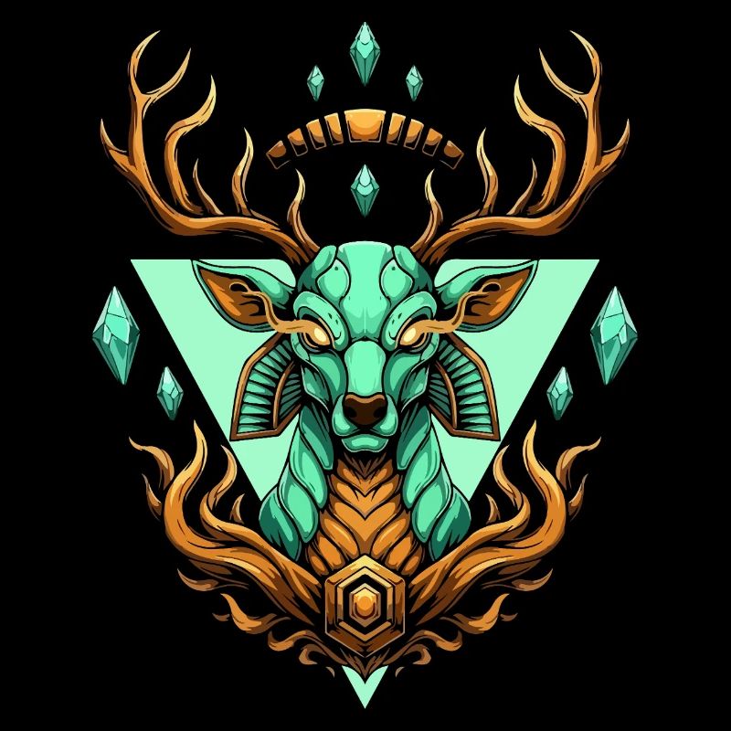 Fairy geometric turquoise deer