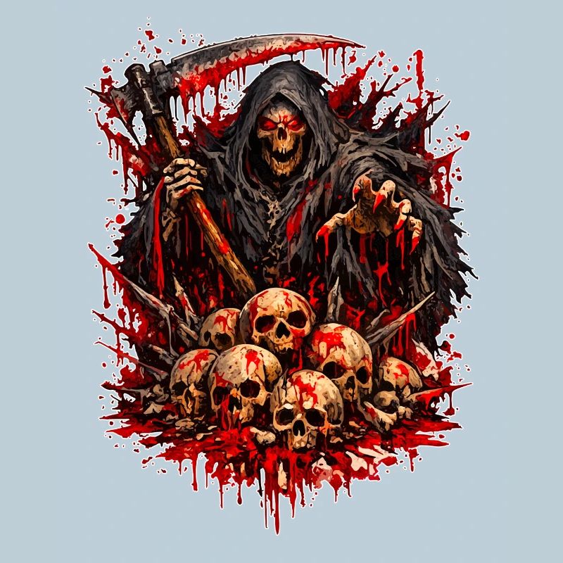 Grim Reaper with Skull Mountain