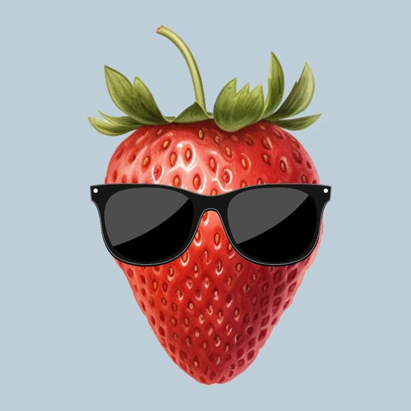 Fraise avec lunettes de soleil