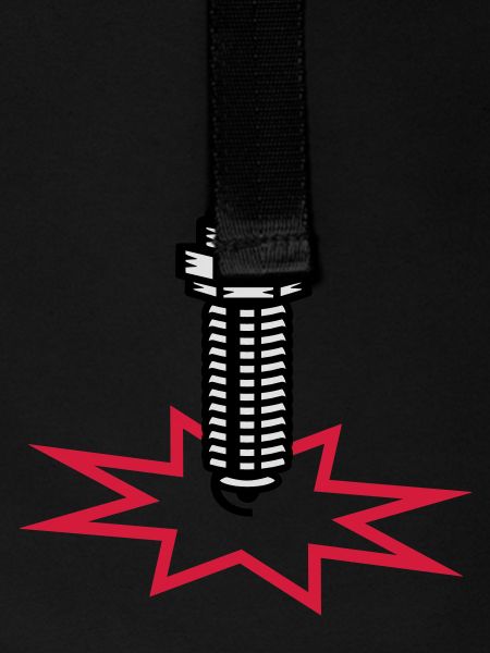 A spark plug with spark