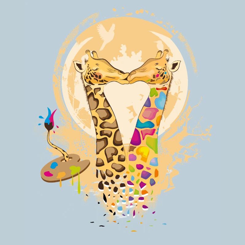 Bunte verliebte Giraffen im Graffiti Stil