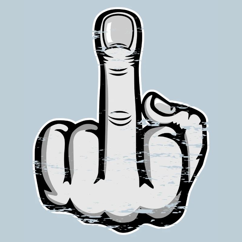 Middle Finger Stinky Finger Design Grey