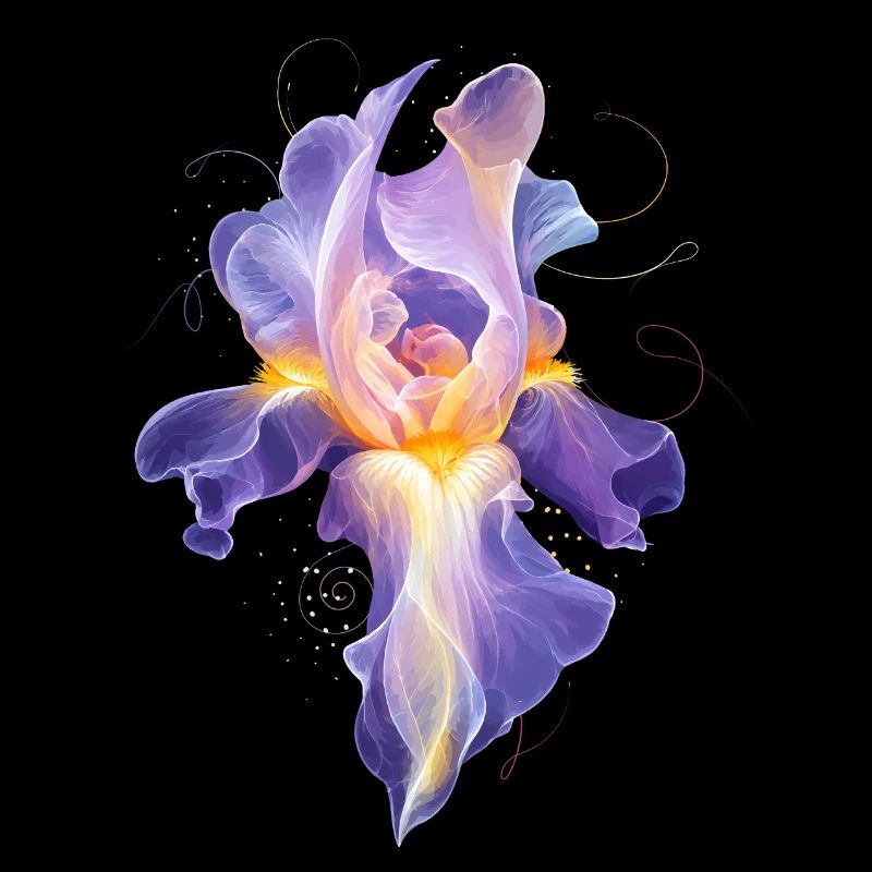 Leuchtende Iris Blüte Abstraktes Blumen Motiv  