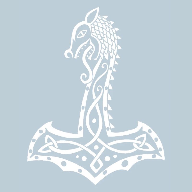 Loup blanc et marteau de Thor