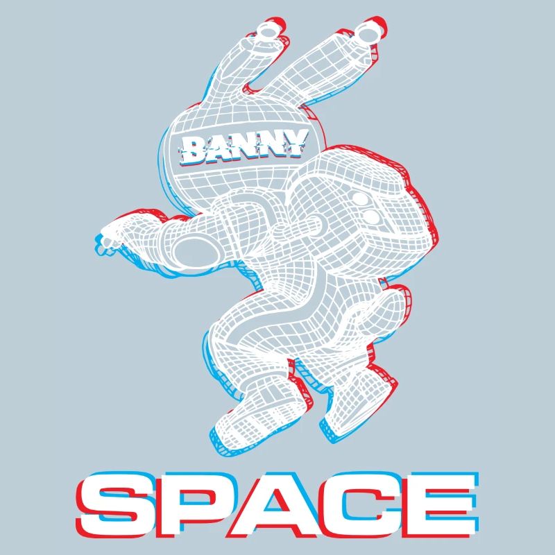 Abstrakter Space Bunny mit 3D-Effekt