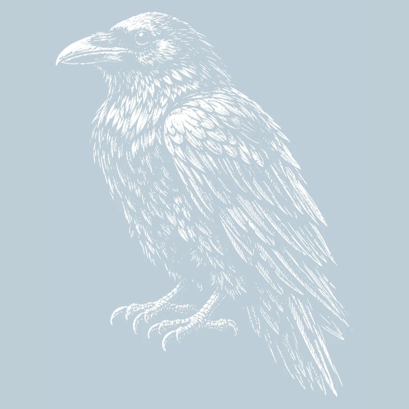 Raven Crest Monochrome Sketch