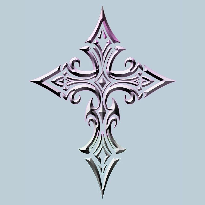 Croix irisée ornée