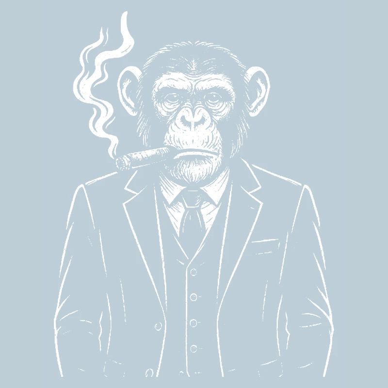 Eleganter Affe rauchende Zigarre