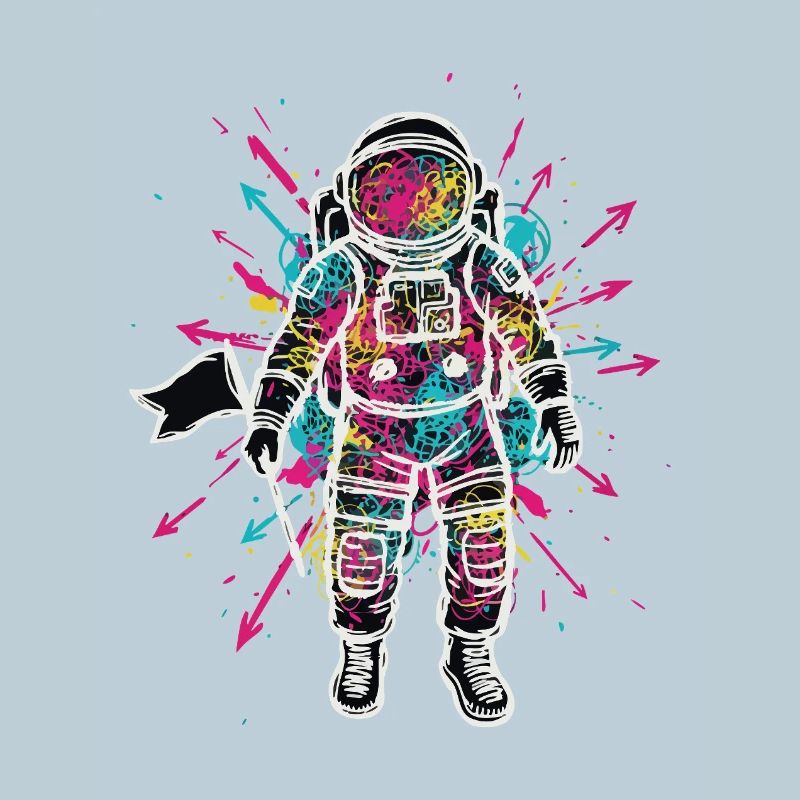 Astronaute Espace Scribble Gribouillis Couleur