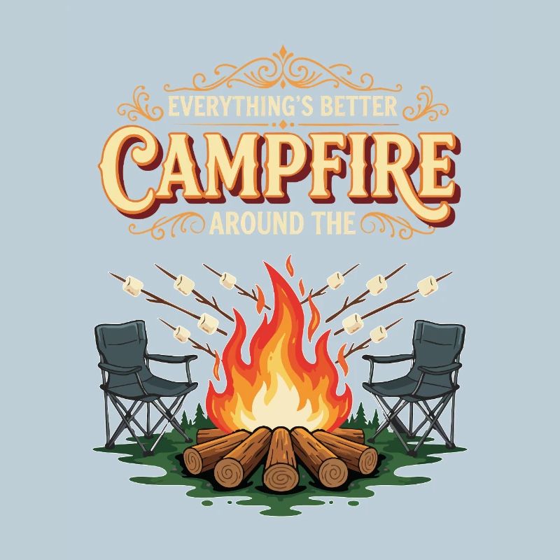 Campfire Marshmallow Alles ist besser Campingplatz