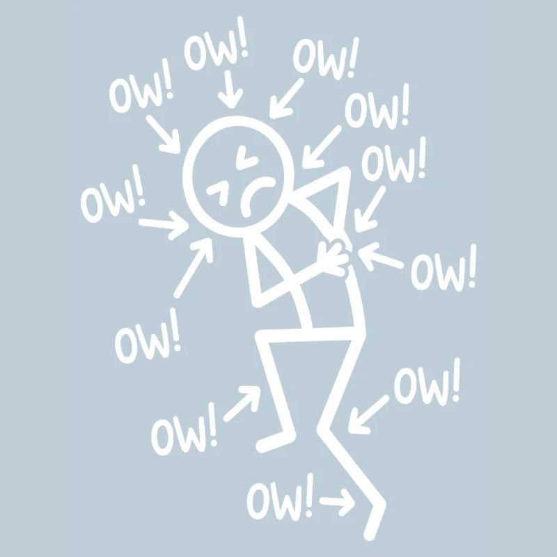 Sympathischer Stickman oder lustige Schmerzgrafik