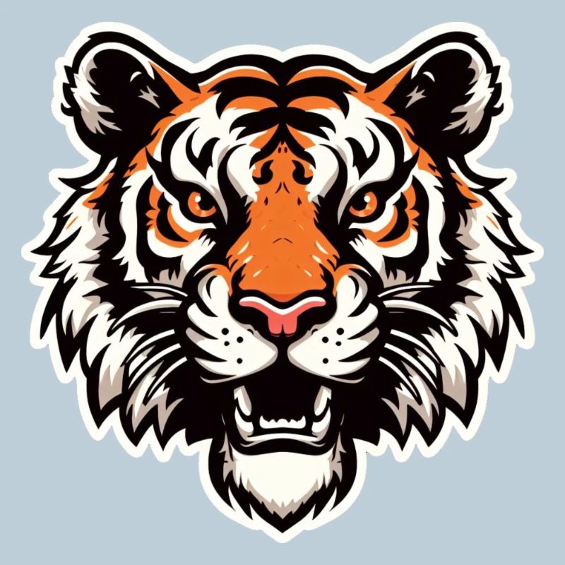 Tiger Kopf im Comic Stil