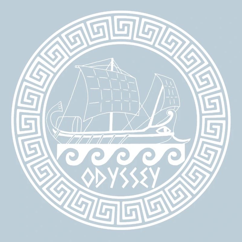 Symbol eines weißen griechischen Bootes