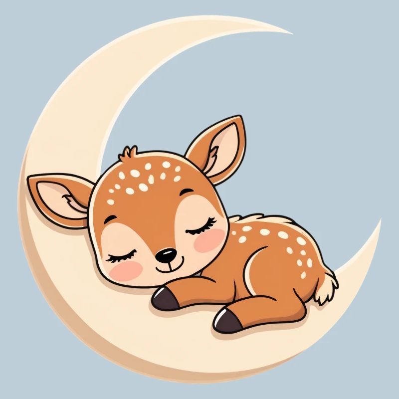 Moon Rest Fawn Sleeping