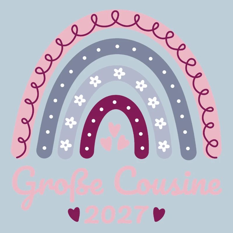 Große Cousine 2027 Boho Regenbogen pastell