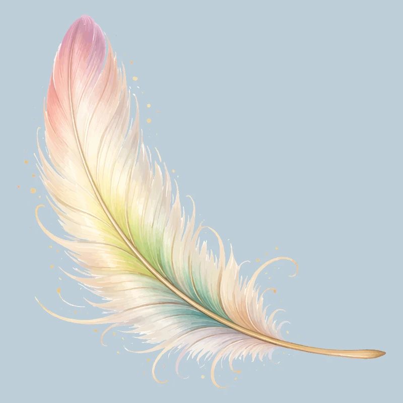 Delicate Feather Pastel Elegant Boho Design