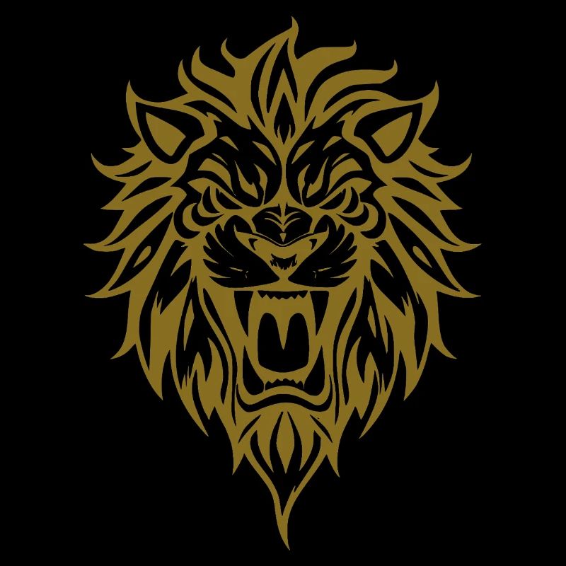 Elegant Lion Head Tribal Design