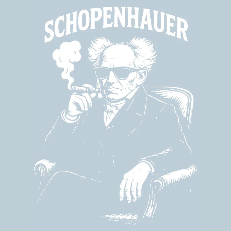 Schopenhauer Philosopher Smoking a Cigar Portrait