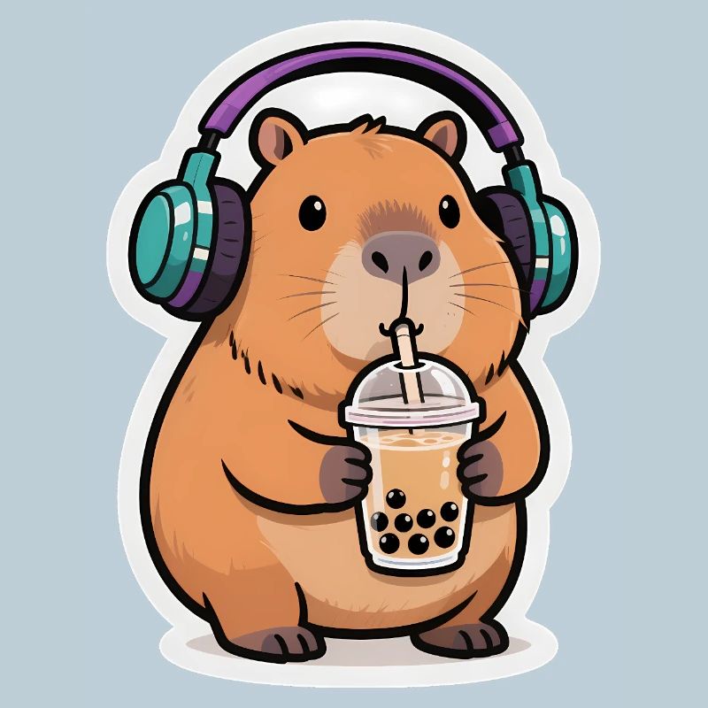 Süßes Capybara Bubble Tea Kawaii Tier Geschenk